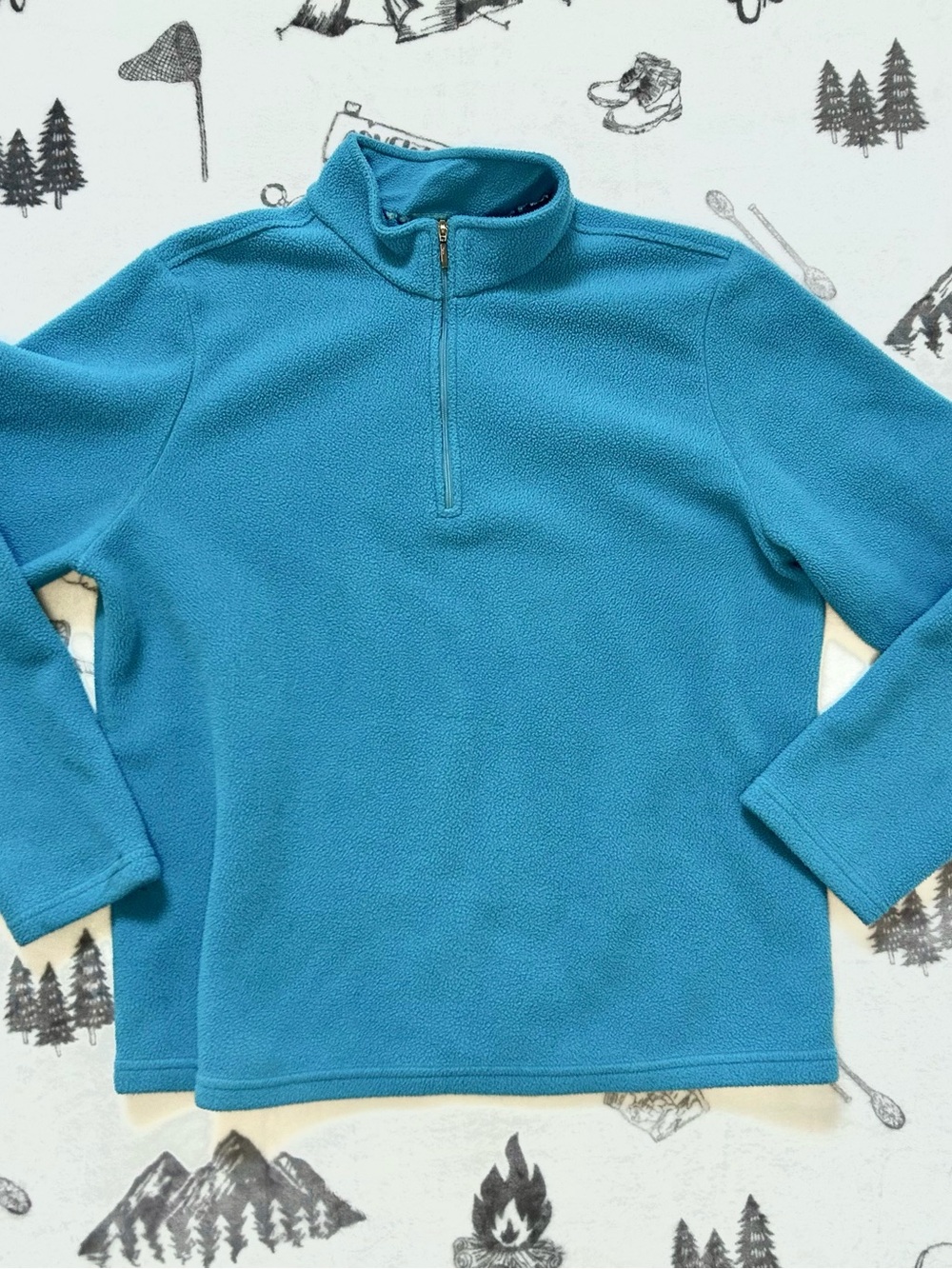 VINTAGE L.L. Bean 1/4 Zip Fleece Pullover - Blue, Women’s Large Reg